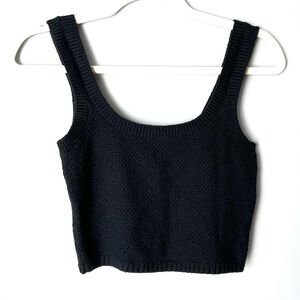 Gilly Hicks Cropped Knit Sweater Tank Top | Black | Size XS